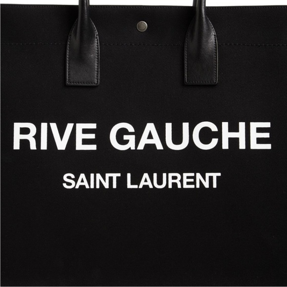 SAINT LAURENT Rive Gauche logo printed canvas tote - Picture 5 of 5